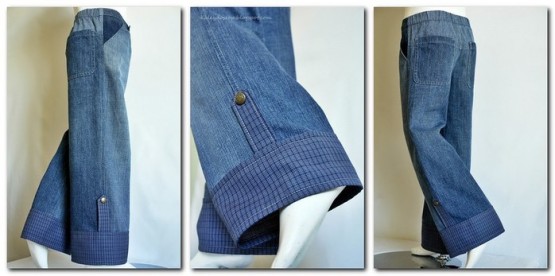 Пришивание низа джинс